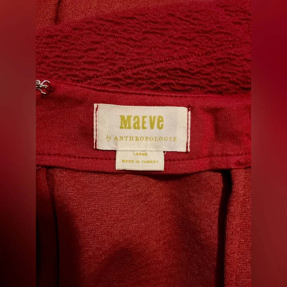 Anthropologie Maeve Asymmetrical Skirt in Rich Red - Picture 3 of 7